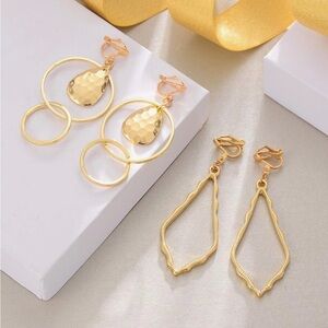 Aganippe Gold Clip on Earrings